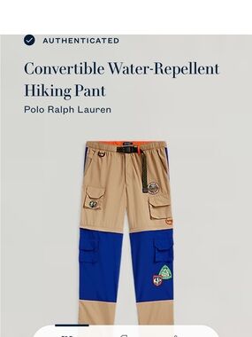 Ralph Lauren Tan and Blue Convertible Hiking Pants and Matching Vest